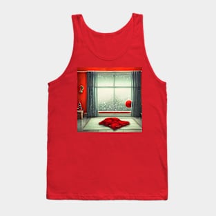 Vintage Red Christmas Snowing Winter Rain Weather Homebody Tank Top